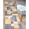 World Rug Gallery Modern Geometric Boxes Yellow/Gray/Ivory Runner Rug 2'x7' 2072YELLOW2X7 - alternate 1